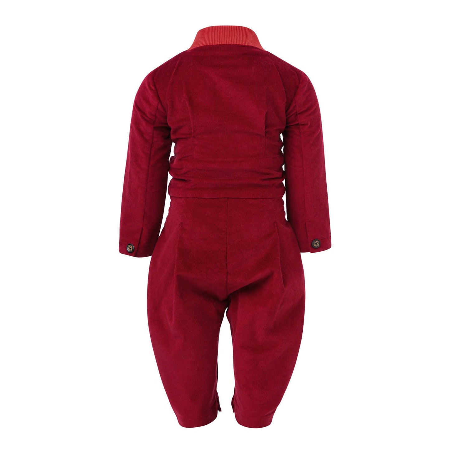 Red Corduroy Baby Romper-2