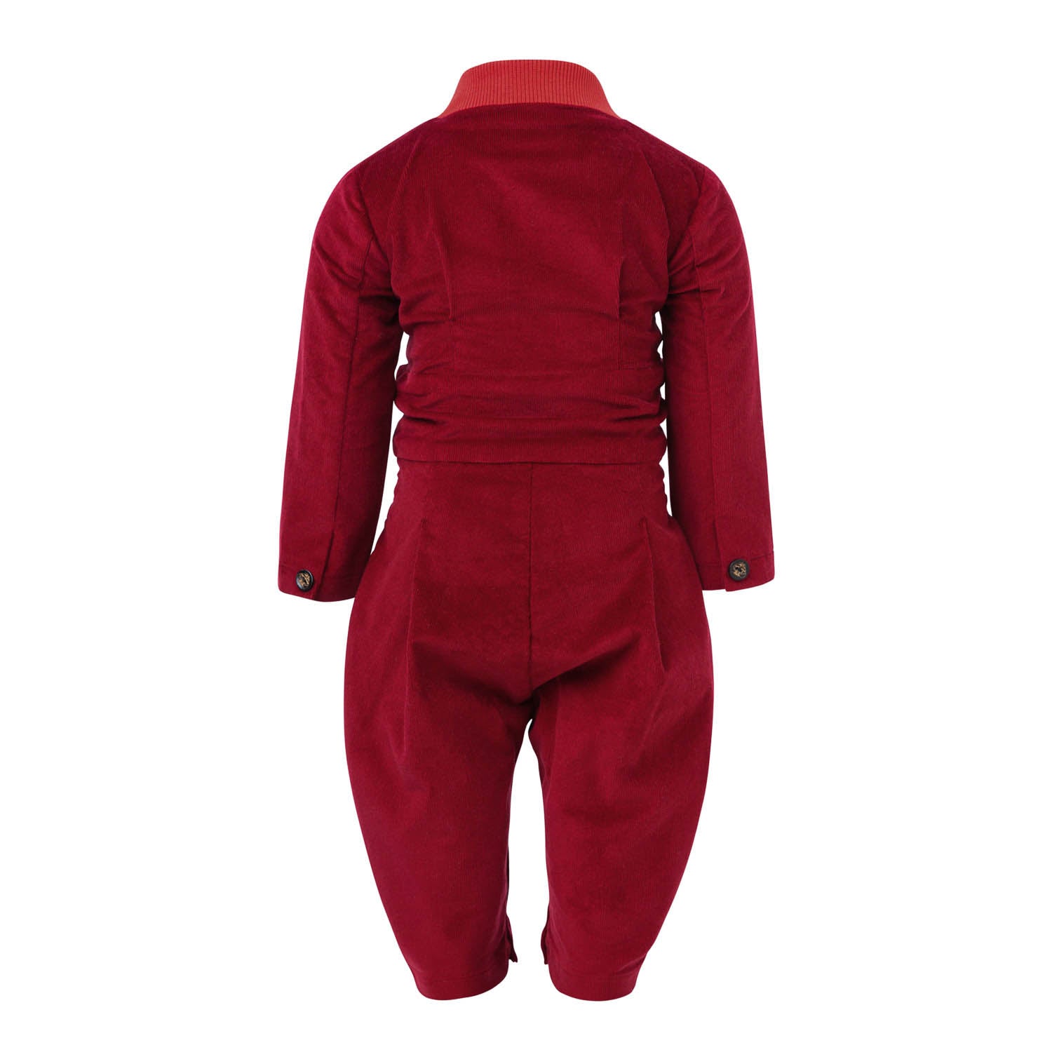 Red Corduroy Baby Romper-2